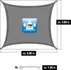 UV Sonnensegel Wasserdicht 6x4 - Rechteckig - Sonnenschutz Produktbild-Vorschau 5