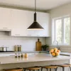 A modern kitchen with white cabinets, a tiled backsplash, and a pendant light over a kitchen island. Produktbild-Vorschau