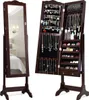 COSTWAY Schmuckschrank mit 14 LED Leuchten, Schmuckregal Produktbild-Vorschau 1