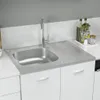 vidaXL Spüle mit Abtropffläche Set Silbern 800x600x155 mm Produktbild-Vorschau 2