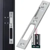 A close-up of a door strike plate and a door frame with a strike plate installed. Podgląd zdjęcia produktu