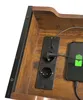 Tavolino Relaxdays con prese di corrente, porta USB, tasca Anteprima dell’immagine prodotto 4