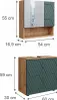 Set mobili bagno Vicco Irma Quercia verde/oro 2 parti, base Anteprima dell’immagine prodotto 3