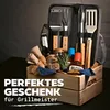 Set di posate da barbecue con manici in legno - Con borsa Anteprima dell’immagine prodotto 6