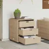 vidaXL Gartenschrank Beige 55x59x69 cm Poly Rattan Produktbild-Vorschau 3