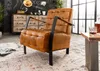 MASSIVMOEBEL24 Sessel Echtleder 64x76x83 cognac IRON LABEL Produktbild-Vorschau 9