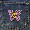 Aufnäher - Totenkopf Schmetterling - lila-ocker - Patch Produktbild-Vorschau 3