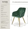 tectake® Esszimmerstuhl Marilyn gepolstert, in Samtoptik 58 Produktbild-Vorschau 7
