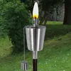 Edelstahl Fackel mit Holzstab 110cm Produktbild-Vorschau 1