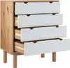vidaXL Armoire à tiroirs OTTA brun&blanc 76,5x39,5x90 cm Voir les images du produit 11