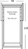 Diagram showing the dimensions of a folded lounge chair. Produktbild-Vorschau