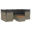 The Living Store 7-tlg. Garten-Sofagarnitur mit Kissen Grau Produktbild-Vorschau 3