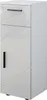 A white high-gloss cabinet with a geometric pattern on the drawer and door. Voir les images du produit