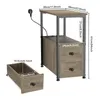 Beistelltisch Kaffeetisch mit Schublade 30x60x61cm grau Produktbild-Vorschau 8