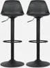 Two black adjustable bar stools with faux leather seats are shown against a light gray background. Produktbild-Vorschau