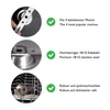 Collage of close-up images showing features of a kitchen appliance attachment, with accompanying text descriptions and checkmarks. Produktbild-Vorschau