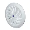 A white round ventilation grille with a swirling pattern and a blue logo in the center, isolated on a white background. Náhled obrázku produktu