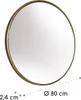 A round mirror with a gold frame is shown against a white background, with dimensions indicated by dotted lines and text. Náhľad obrázku produktu