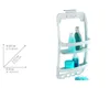 A white shower caddy filled with various toiletries. Produktbild-Vorschau