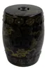 A black ceramic garden stool with gold dragon and coin motifs. Anteprima dell’immagine prodotto