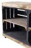 Sitzbank schwarz mit Sitzfläche aus dicken Holzplanken Produktbild-Vorschau 4