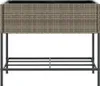 vidaXL Pflanzkübel mit Ablage Grau Poly Rattan Produktbild-Vorschau 5