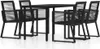 A black outdoor dining set with a table and four chairs. Náhľad obrázku produktu