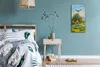 Wandbild Leinwand Bilder mit Uhr 30x60 Wiese Blume Bäume Produktbild-Vorschau 4