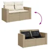 Design 14-tlg. Garten-Sofagarnitur mit Kissen Beige Poly Produktbild-Vorschau 9