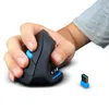 A hand holding a vertical wireless mouse, with a USB receiver nearby. Náhled obrázku produktu