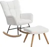 A white rocking chair and ottoman set against a white background. Podgląd zdjęcia produktu