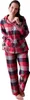 Damen Flanell Pyjama Schlafanzug in edlen Karodesign - auch Produktbild-Vorschau 1