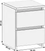Kommode mit 2 Schubladen Schrank HOCHGLANZ Nachttisch Produktbild-Vorschau 2