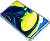 A transparent phone case with reinforced corners is shown on a white background, displaying a smartphone screen. Anteprima dell’immagine prodotto