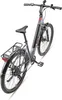 A gray and black electric bicycle is shown from a high angle against a white background. Produktbild-Vorschau