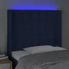 vidaXL LED Kopfteil Blau 83x16x118/128 cm Stoff - LED Produktbild-Vorschau 4
