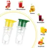 A collage of drinks and two manual juicers. Produktbild-Vorschau