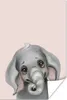 MuchoWow® Poster Elefant - Kind - Rosa 40x60 cm - Plakate Produktbild-Vorschau 1