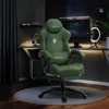 Silla de juego ergonómica con soporte lumbar, tapizada en Vista previa de la imagen del producto 2