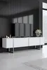 A modern living room with a white TV stand and a large television. Anteprima dell’immagine prodotto