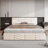 Bed met opbergruimte, 140x190 cm, beige, met fluweel, Productafbeelding-voorbeeld 9