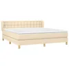 vidaXL Boxspringbett mit Matratze Creme 160x200 cm Stoff Produktbild-Vorschau 3