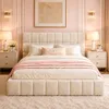 Letto imbottito Flieks 140x190 cm con rete a doghe, letto Anteprima dell’immagine prodotto 2