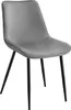 A gray upholstered dining chair with black metal legs. Náhled obrázku produktu