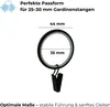 100 Stück Metall Gardinenringe mit Clips Farbe Schwarz Matt Produktbild-Vorschau 4