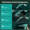 Collage of four images showing different car interior locations being cleaned with a handheld vacuum cleaner. Produktbild-Vorschau