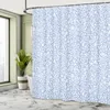 ABAKUHAUS Tenda da doccia blu e bianca, stile Ditsy revival Anteprima dell’immagine prodotto 3
