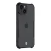 A black iPhone 15 with a clear tactical back cover is shown against a white background. Náhled obrázku produktu
