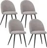 Four gray dining chairs with black legs are arranged in a grid formation against a white background. Náhľad obrázku produktu