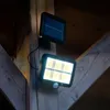 Two solar-powered outdoor lights mounted on wooden beams. Produktbild-Vorschau